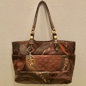 Coach Brown Leather Patchwork Tote